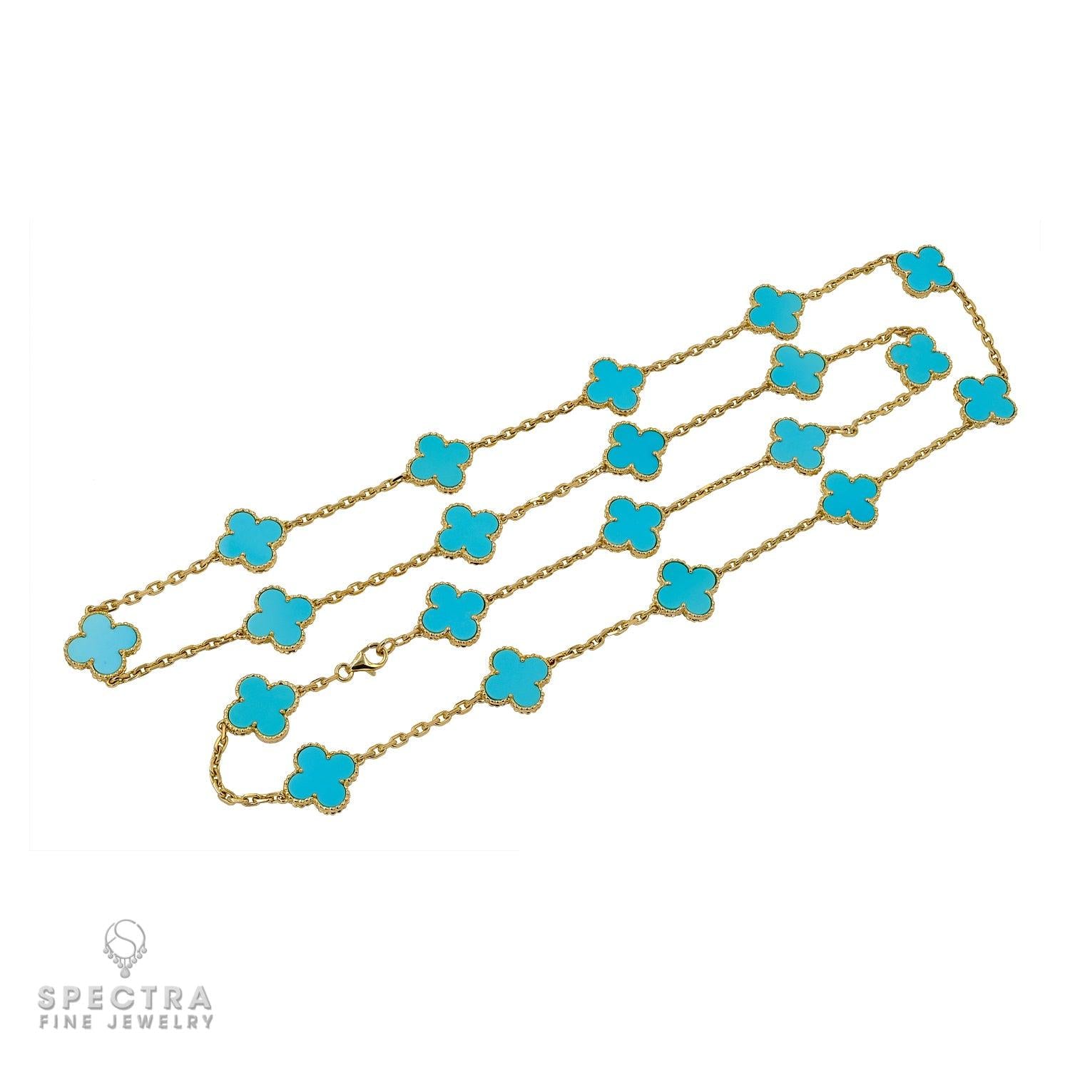 Vintage Van Cleef & Arpels Turquoise Alhambra Necklace