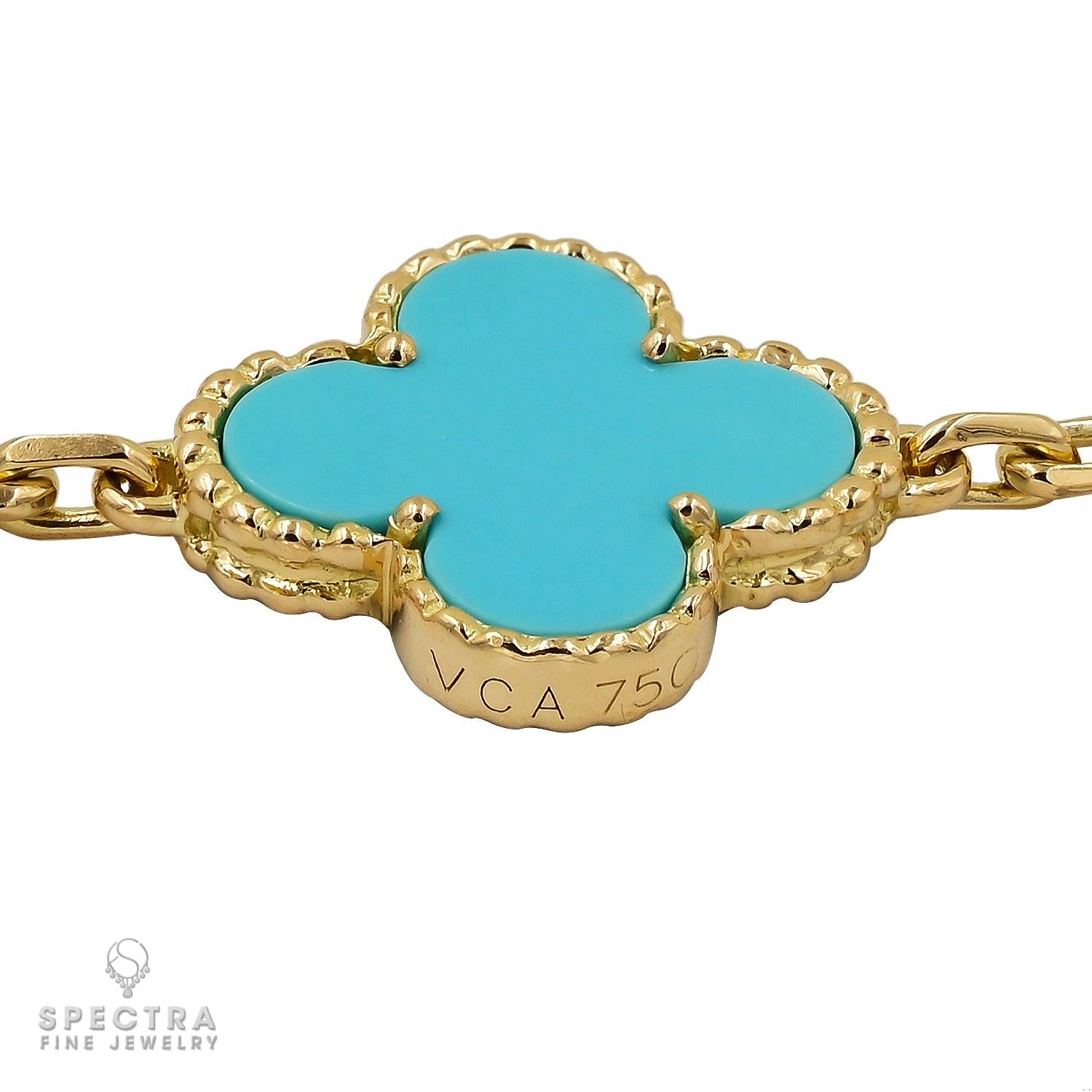 Vintage Van Cleef & Arpels Turquoise Alhambra Necklace