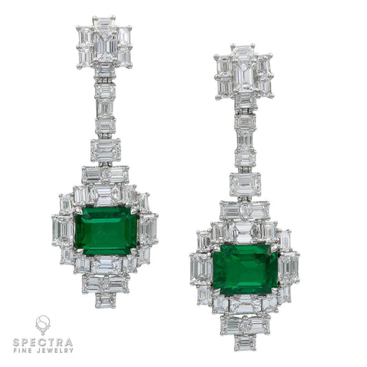 Zambian Emerald & Diamond 4-Piece Suite in 18K White Gold