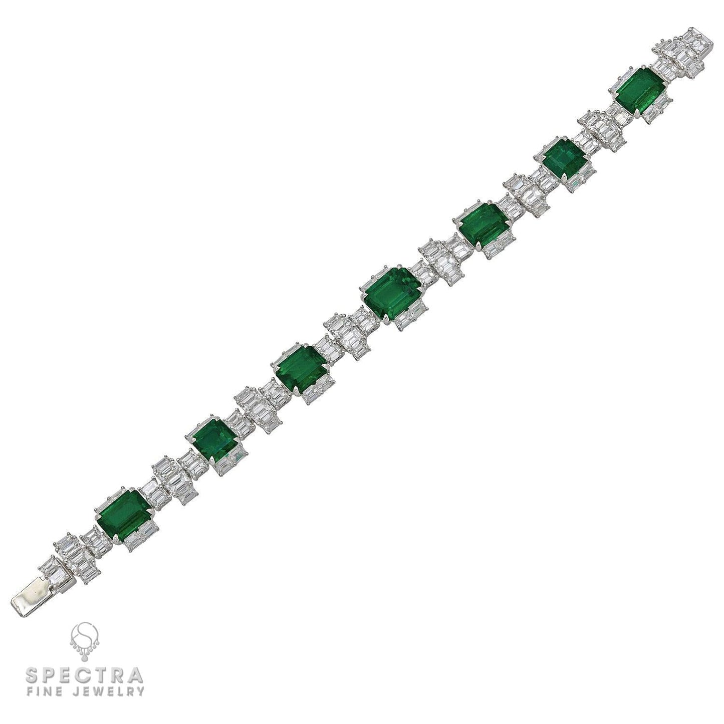 Zambian Emerald & Diamond 4-Piece Suite in 18K White Gold