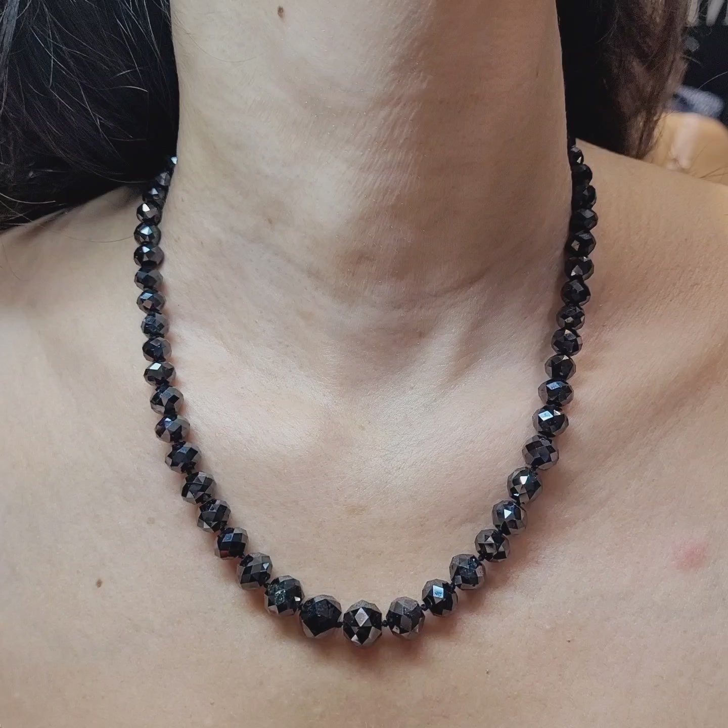 Spectra Fine Jewelry Black Diamond Necklace Earrings Demi Parure Suite