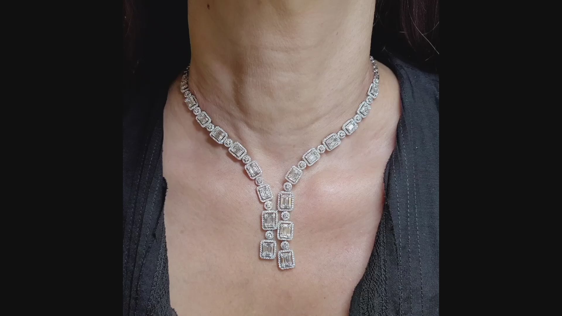 Spectra Fine Jewelry Contemporary Diamond Gold Necklace