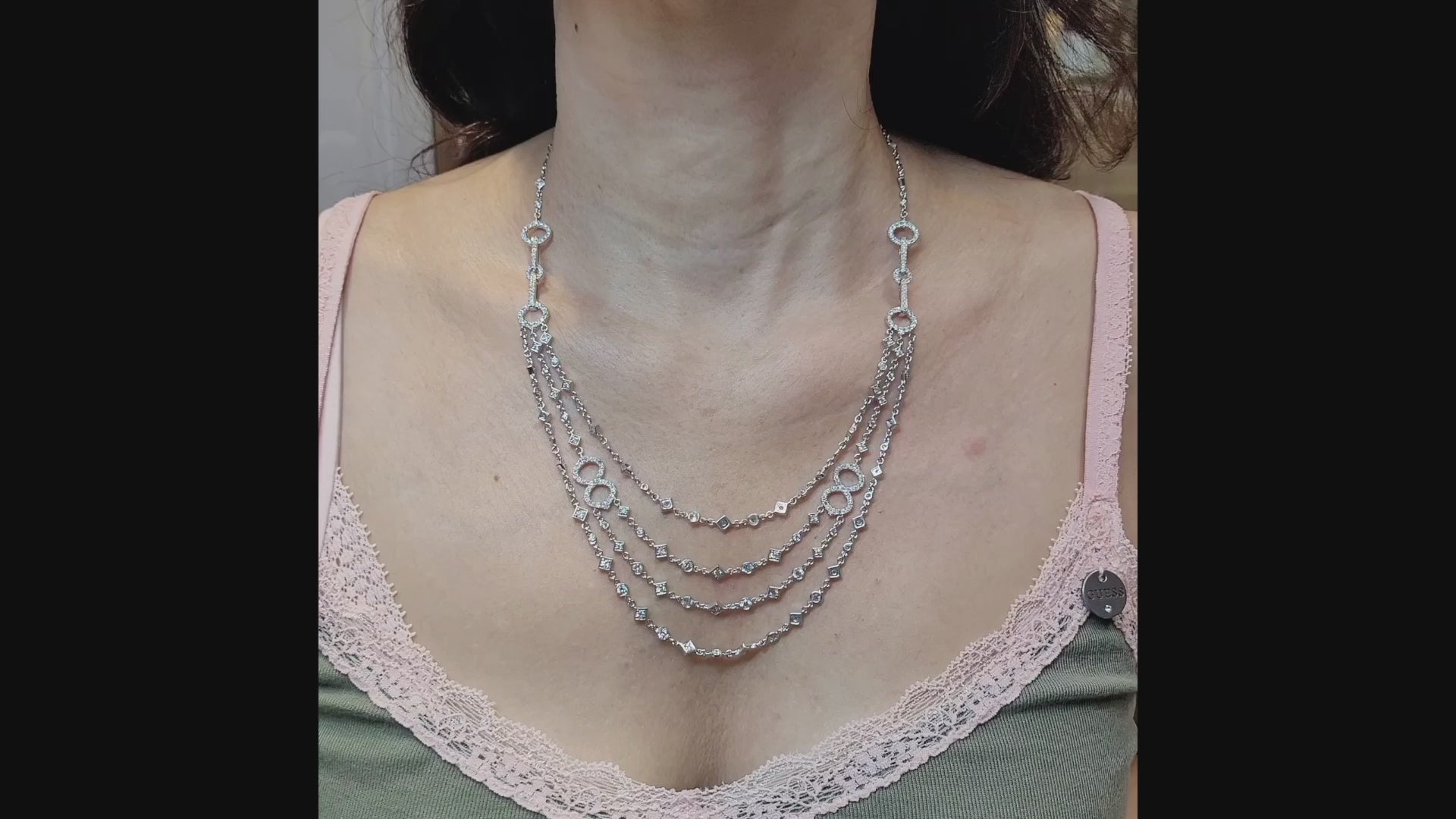 Diamond Multi-Strand Gold Necklace