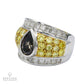 1.80ct Greenish Gray Pear Shaped and 2.10cts Fancy Vivid Yellow Diamond Ring