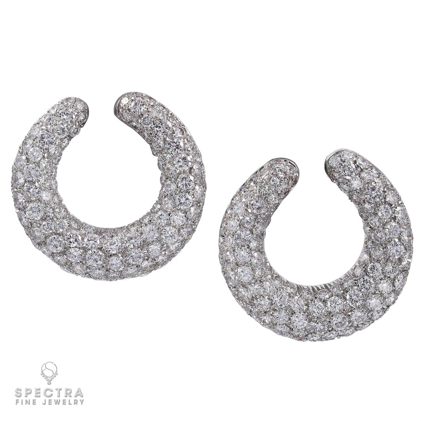 18.19 carats Diamond Pavé Earrings