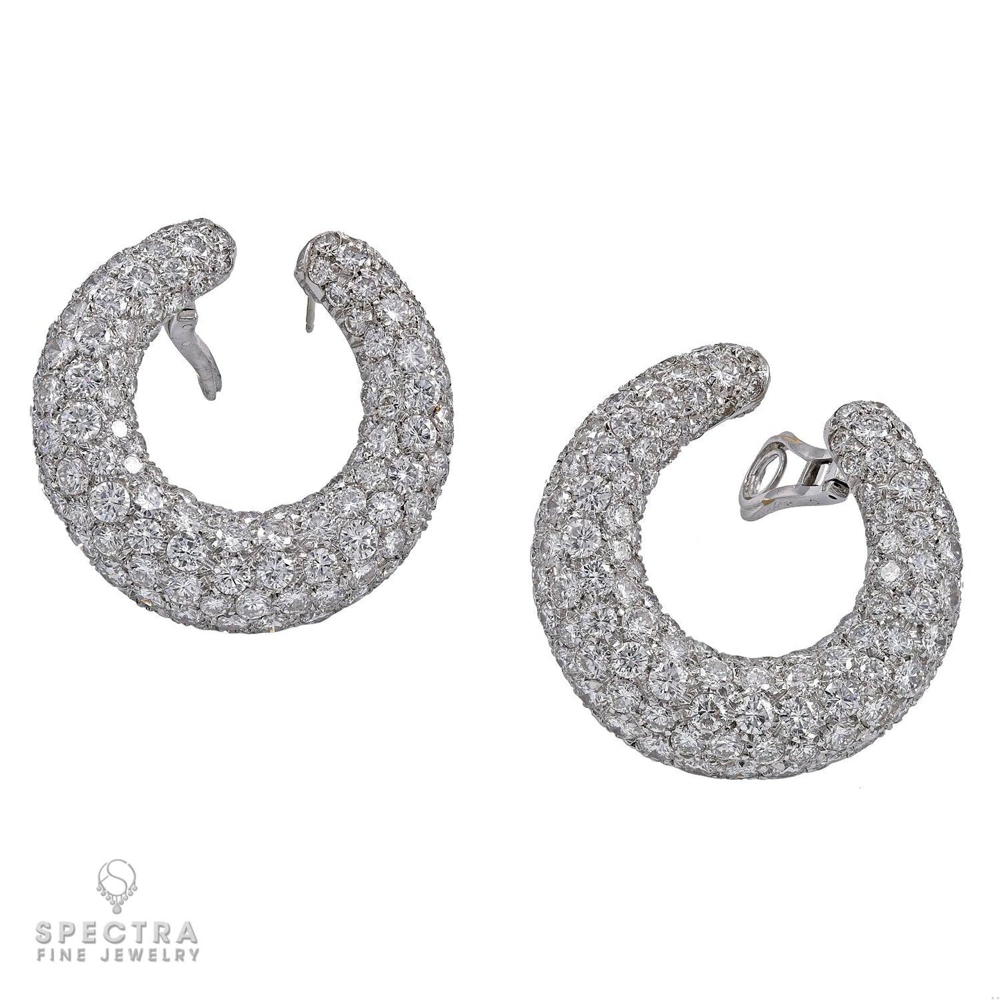 18.19 carats Diamond Pavé Earrings