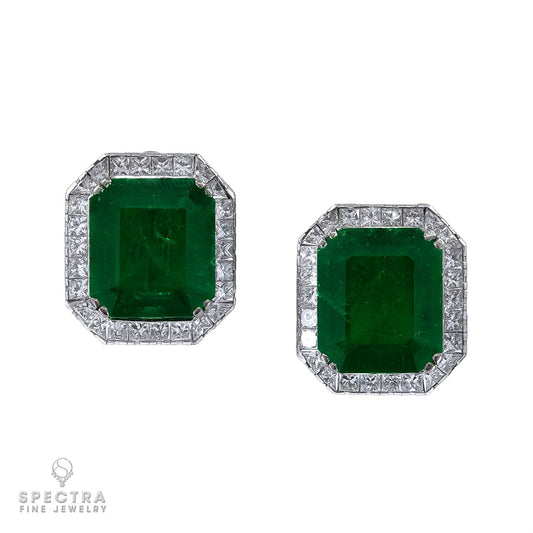 Spectra Fine Jewelry 23.44 cts. Emerald Diamond Earrings