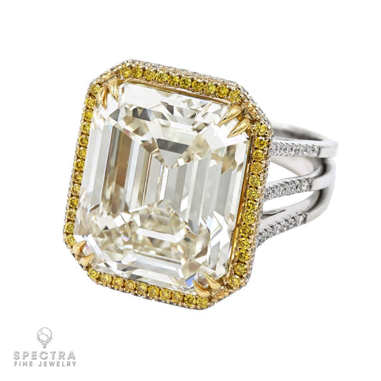 25.14 ct. Emerald-Cut Diamond Gold Ring