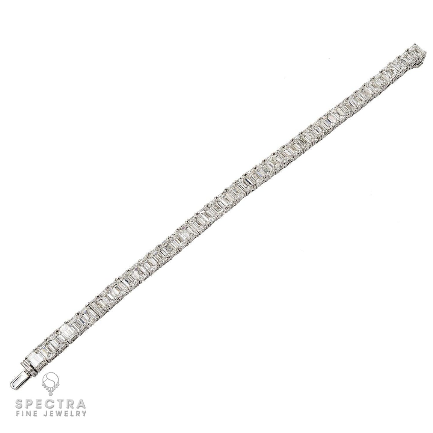 29.28 Carats Emerald Cut Diamond Tennis Bracelet by Spectra Fine Jewelry