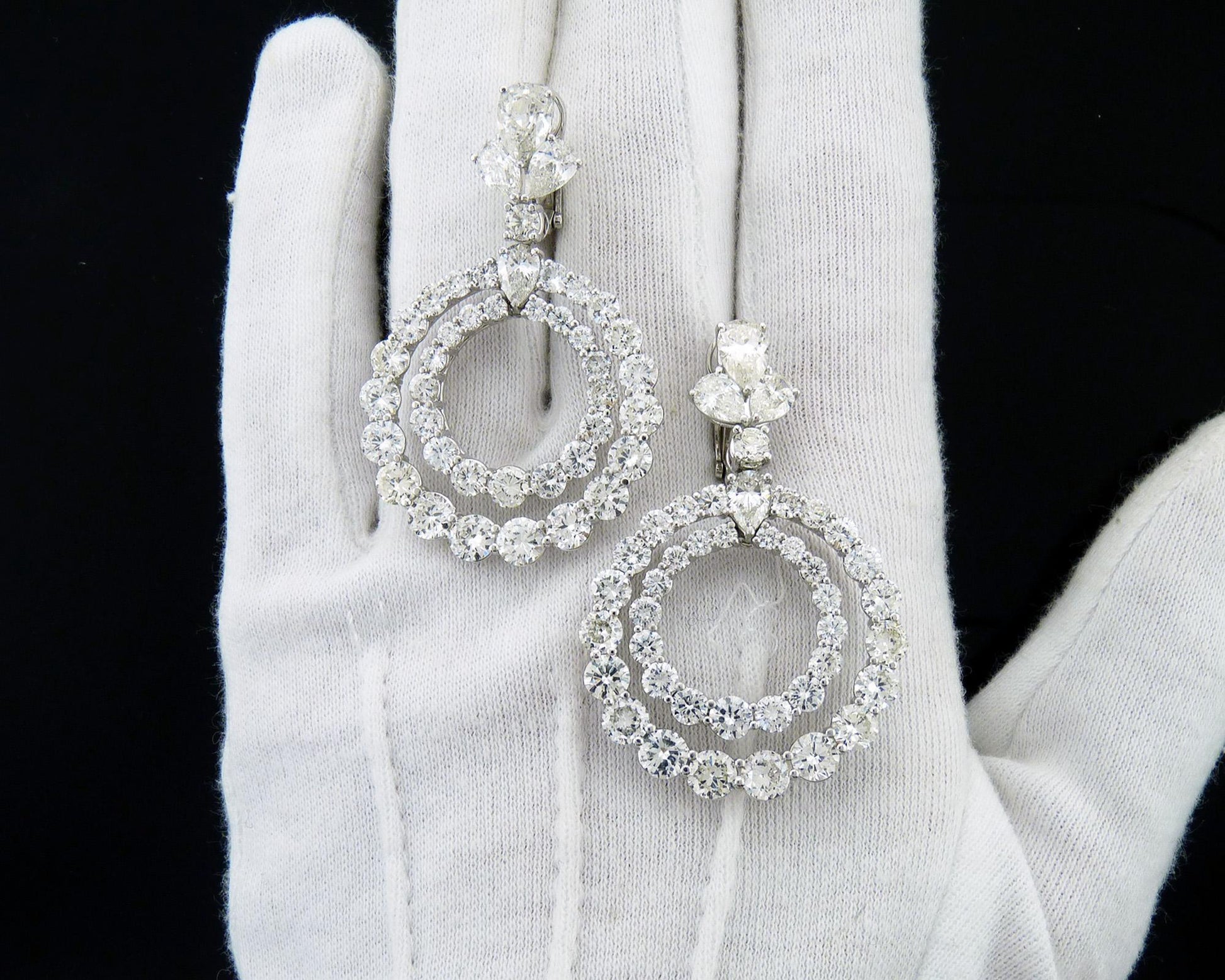 35 Carat Diamond Double Hoop Earrings