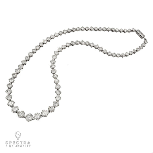 82.70 cts. Vintage Diamond Matinee Riviere Necklace
