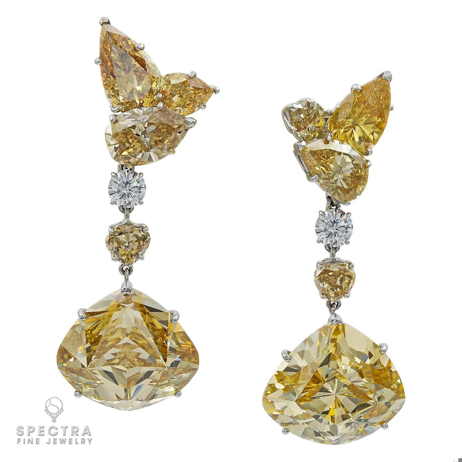 82.43 cts. Total Fancy Brown-Yellow Diamond Earrings