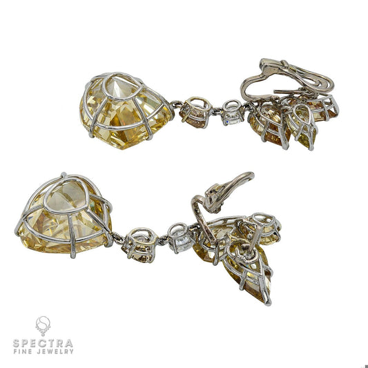 82.43 cts. Total Fancy Brown-Yellow Diamond Earrings