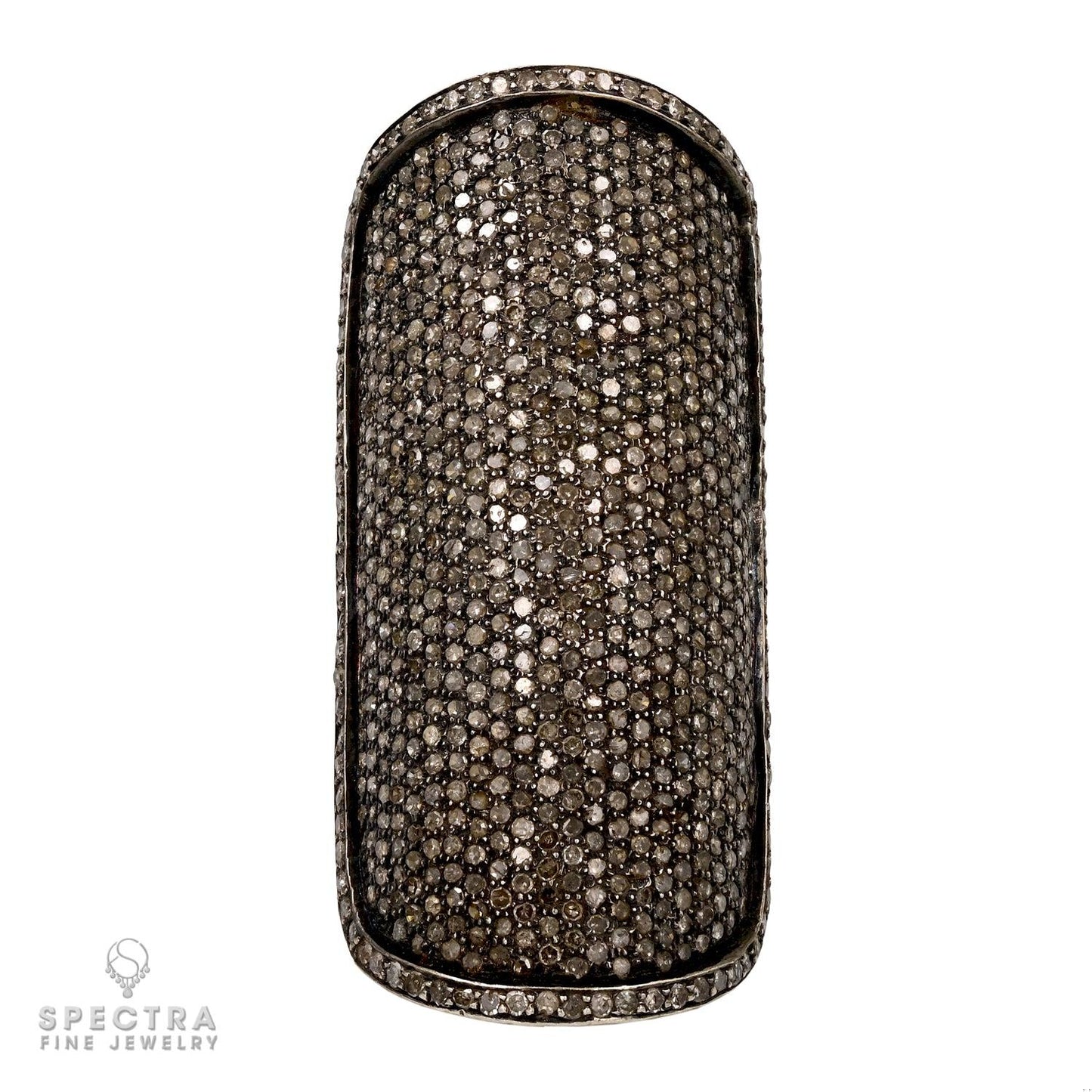 A Cocktail Ring with Black Diamond Pave in 18kt Gold