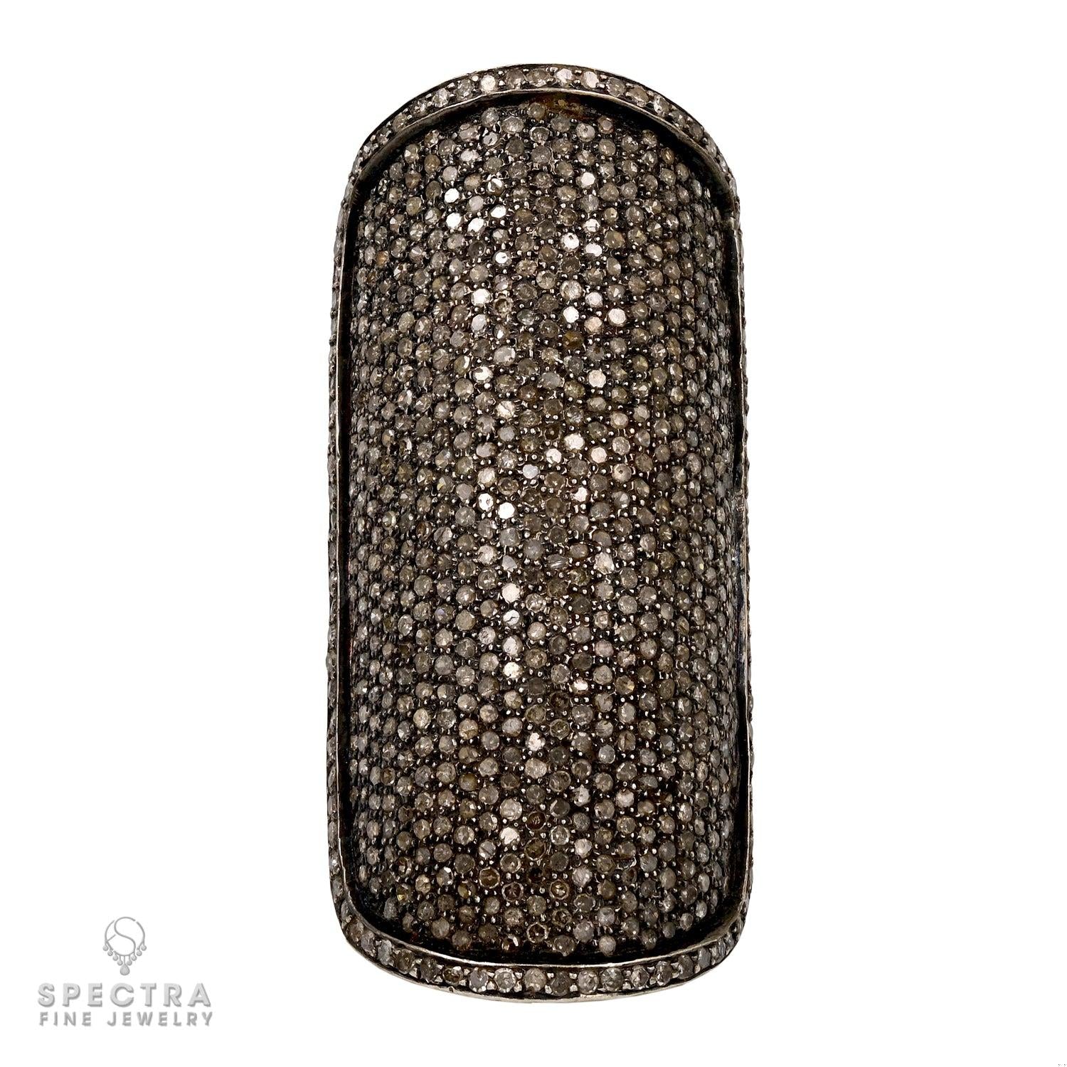 A Cocktail Ring with Black Diamond Pave in 18kt Gold