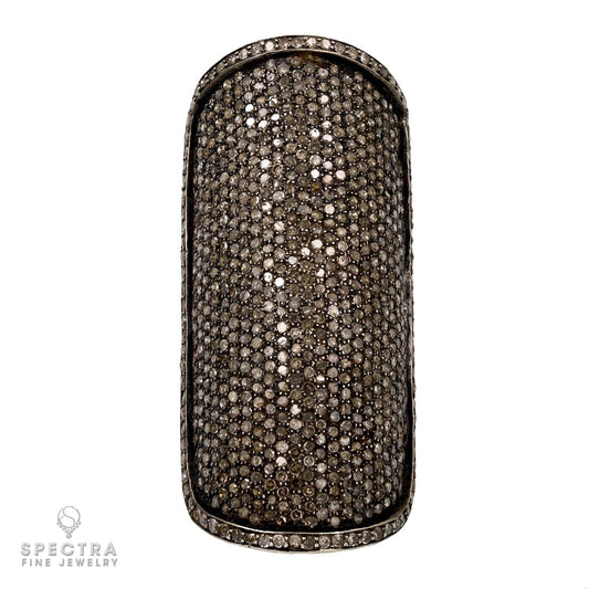A Cocktail Ring with Black Diamond Pave in 18kt Gold