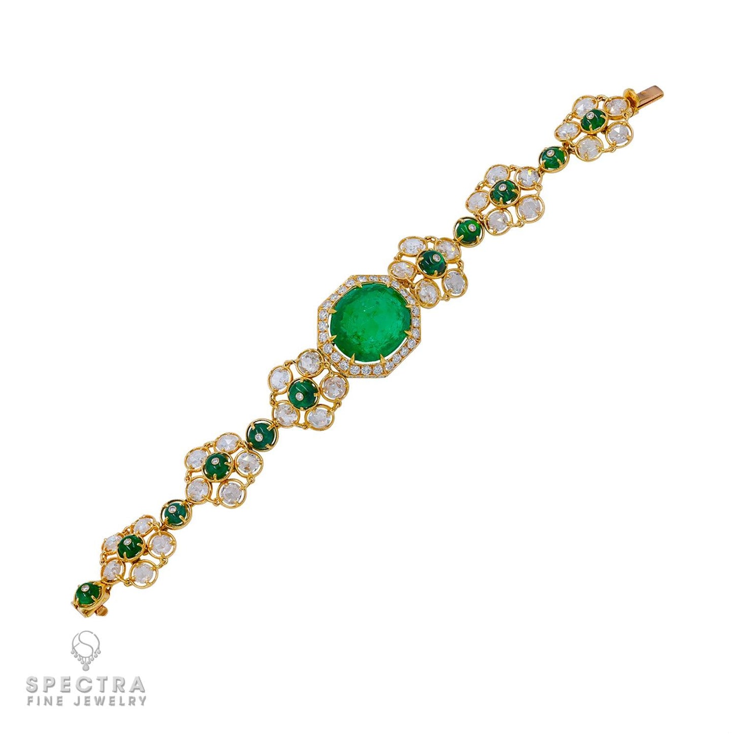 Alexandre Reza Vintage Diamond Emerald Parure Suite