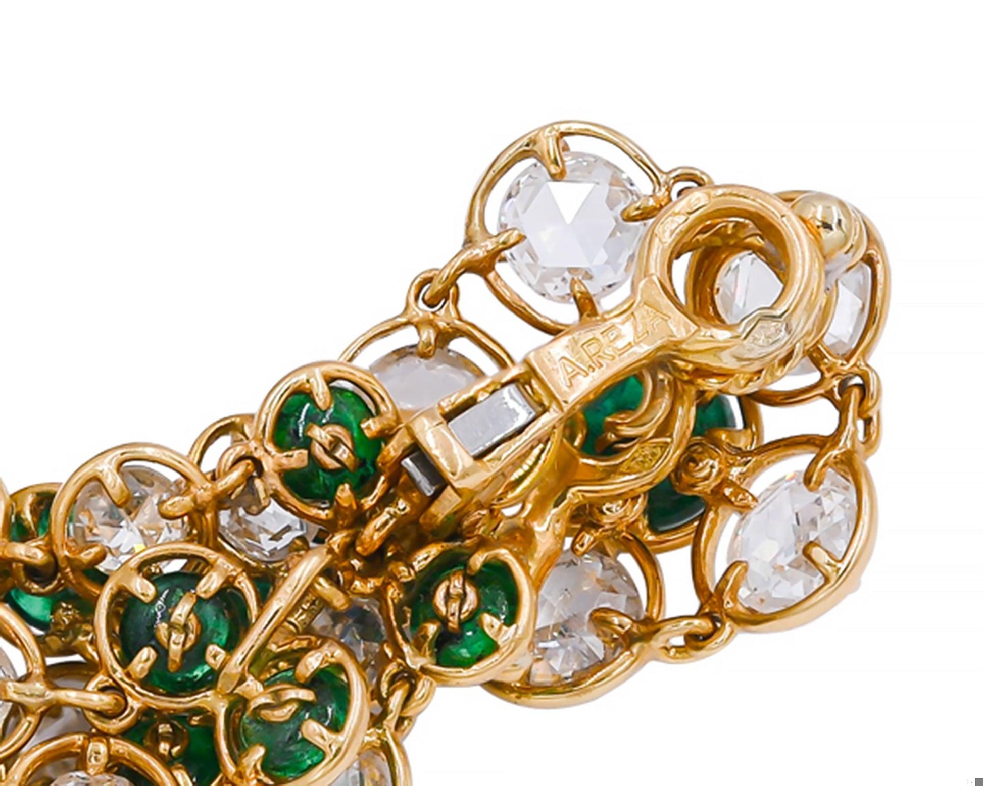 Alexandre Reza Vintage Diamond Emerald Parure Suite