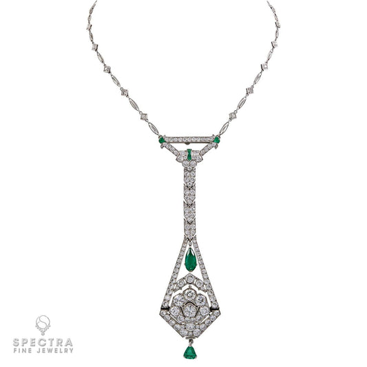 Art Deco Diamond Lavalier Watch Necklace