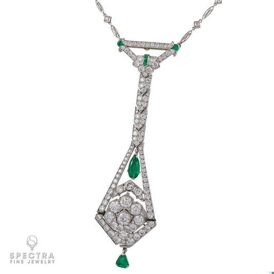 Art Deco Diamond Lavalier Watch Necklace