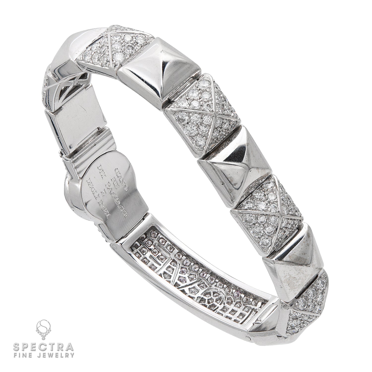 Contemporary Diamond Articulated "LOVE" Bracelet