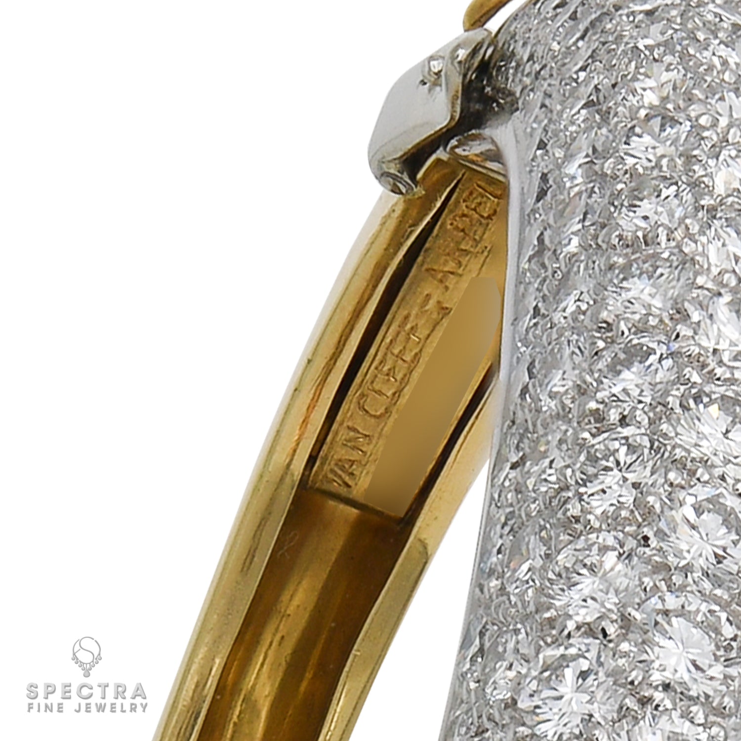 Van Cleef & Arpels Vintage Diamond Pave Bombe Bangle Bracelet