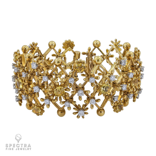 Tiffany & Co. Schlumberger® Vintage Diamond Heliodor Bracelet