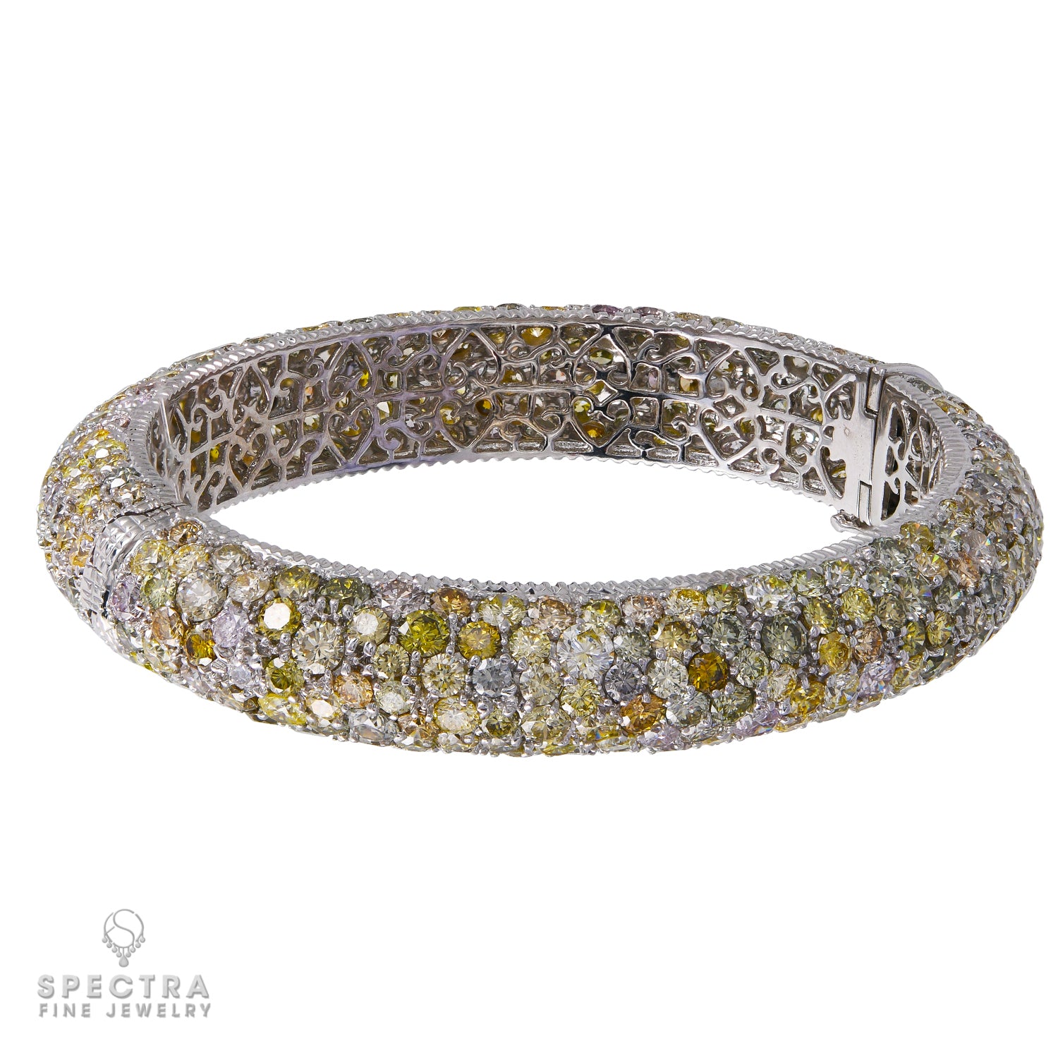 Multicolored Diamond Bangle Bracelet by Spectra Fine Jewelry