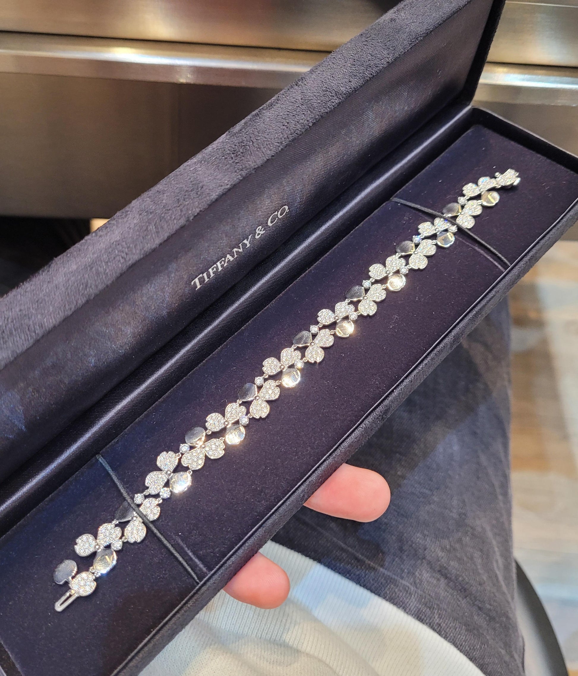 Tiffany & Co. Platinum Diamond Paper Flowers Bracelet