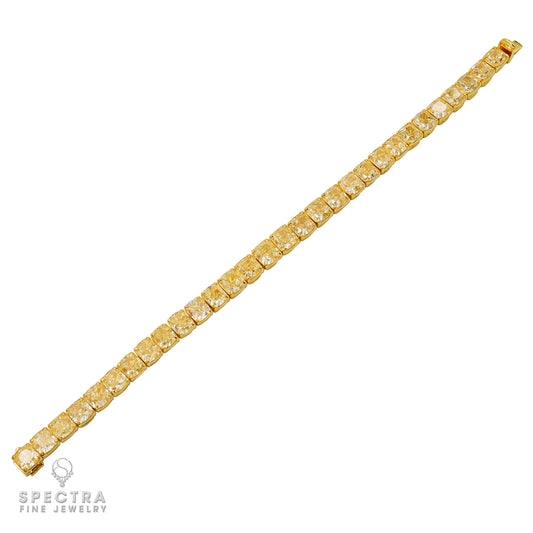 Spectra Fine Jewelry 32.83 cts. Cushion Yellow Diamond Tennis Bracelet