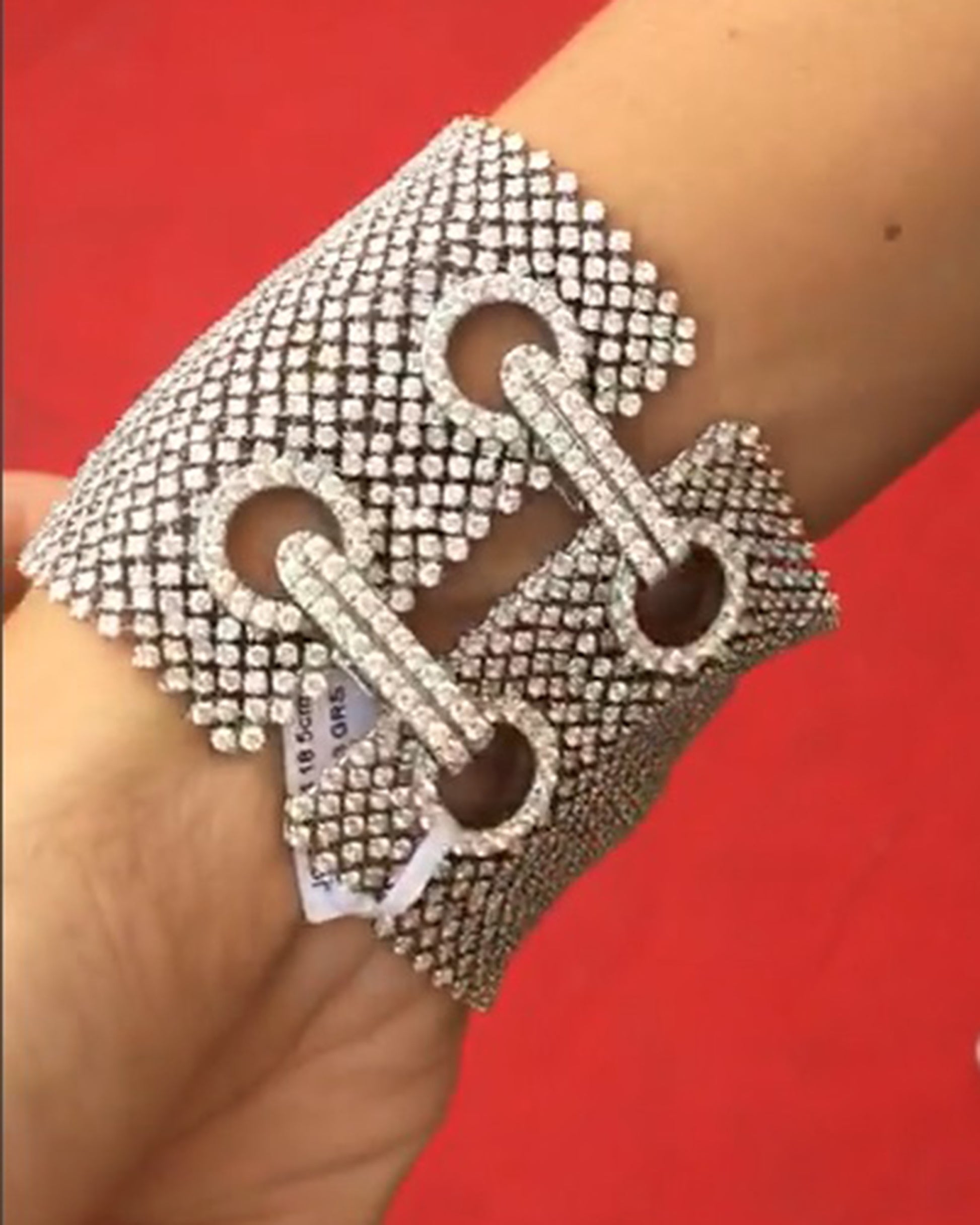 54.05 ct. Diamond Flexible Mesh Bracelet in 18K White Gold