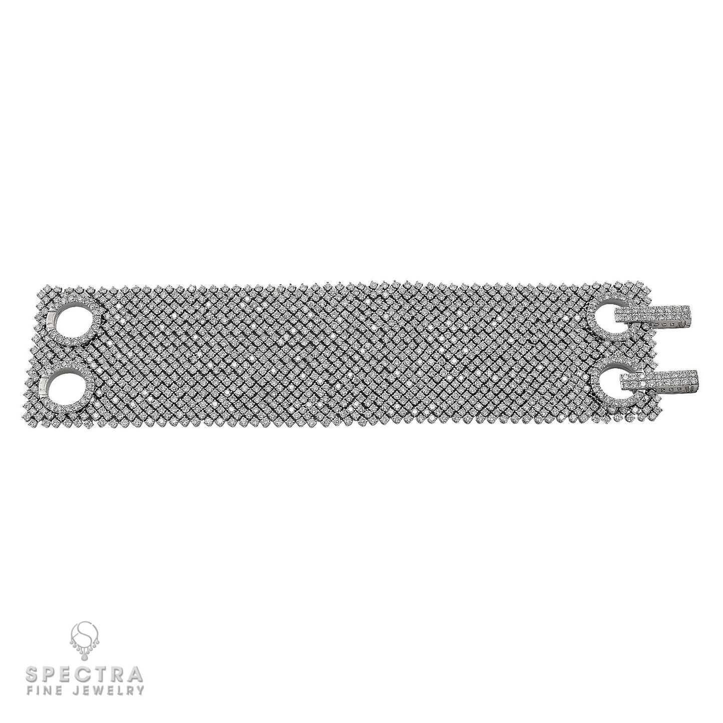 54.05 ct. Diamond Flexible Mesh Bracelet in 18K White Gold