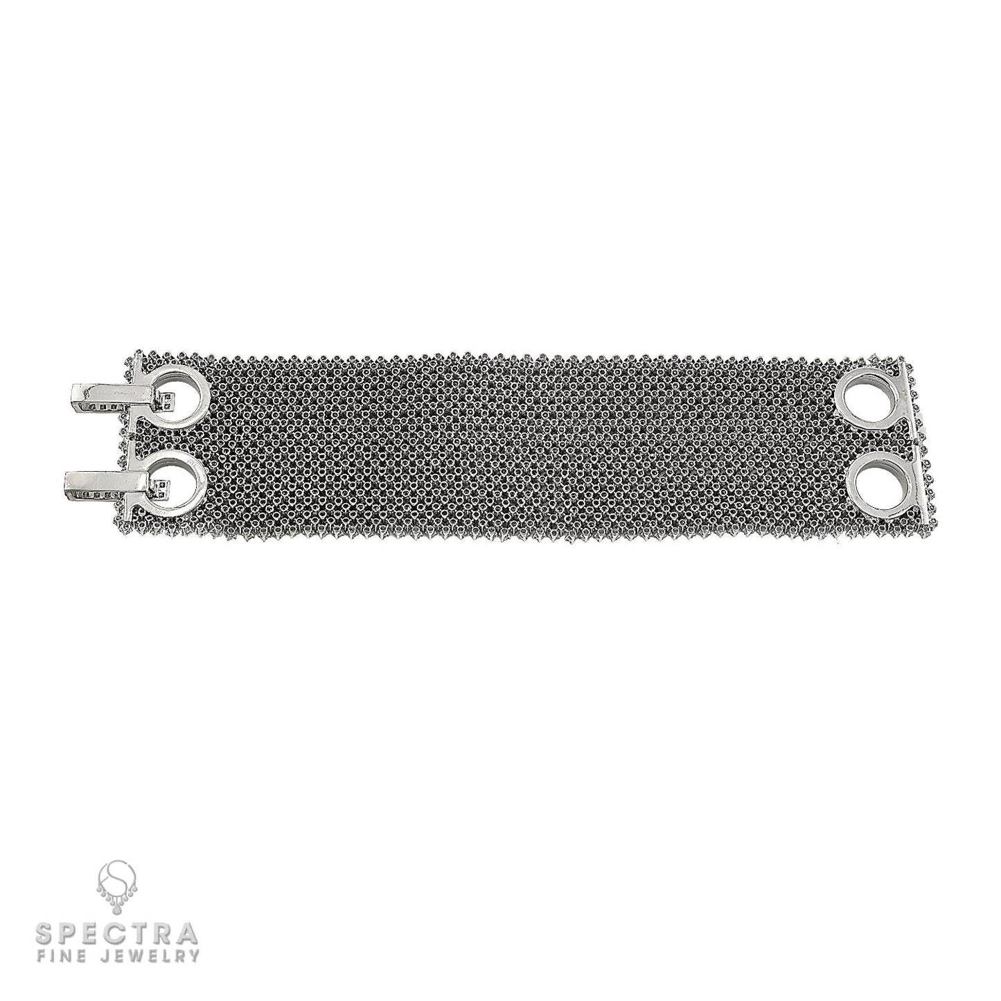 54.05 ct. Diamond Flexible Mesh Bracelet in 18K White Gold