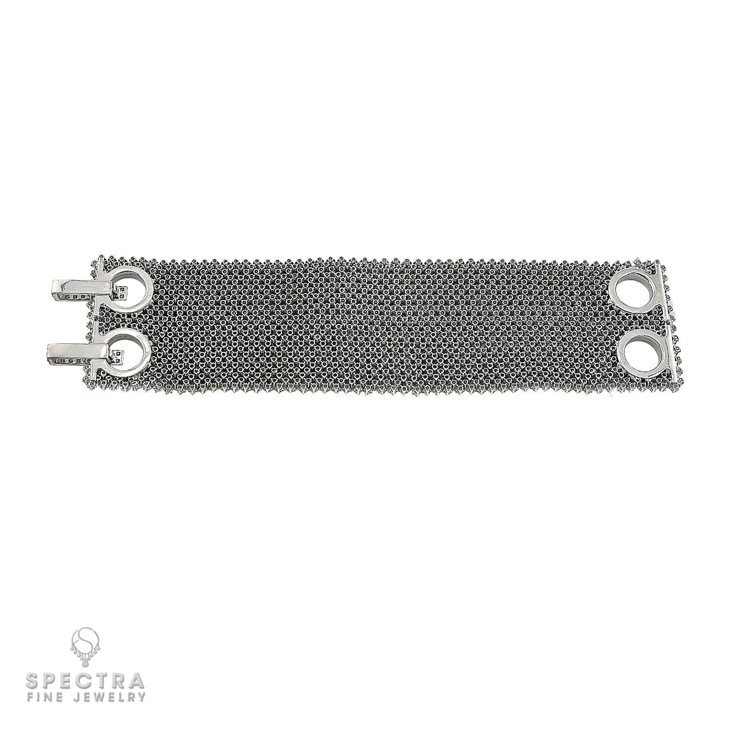 54.05 ct. Diamond Flexible Mesh Bracelet in 18K White Gold