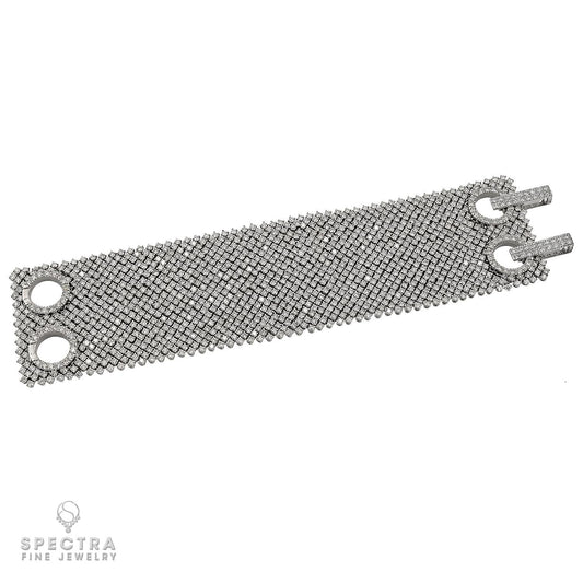 54.05 ct. Diamond Flexible Mesh Bracelet in 18K White Gold