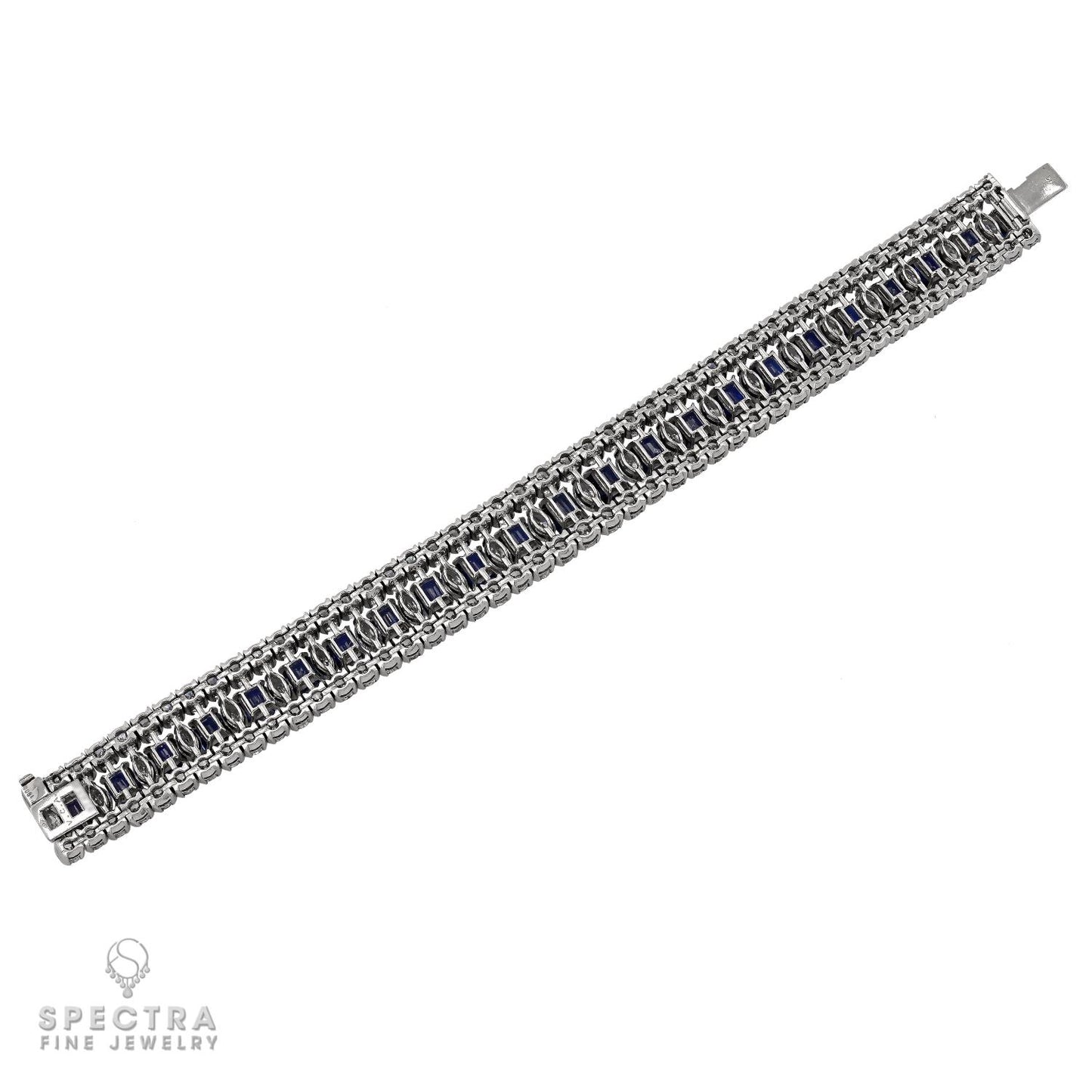 Van Cleef & Arpels Sapphire and Diamond Platinum Bracelet