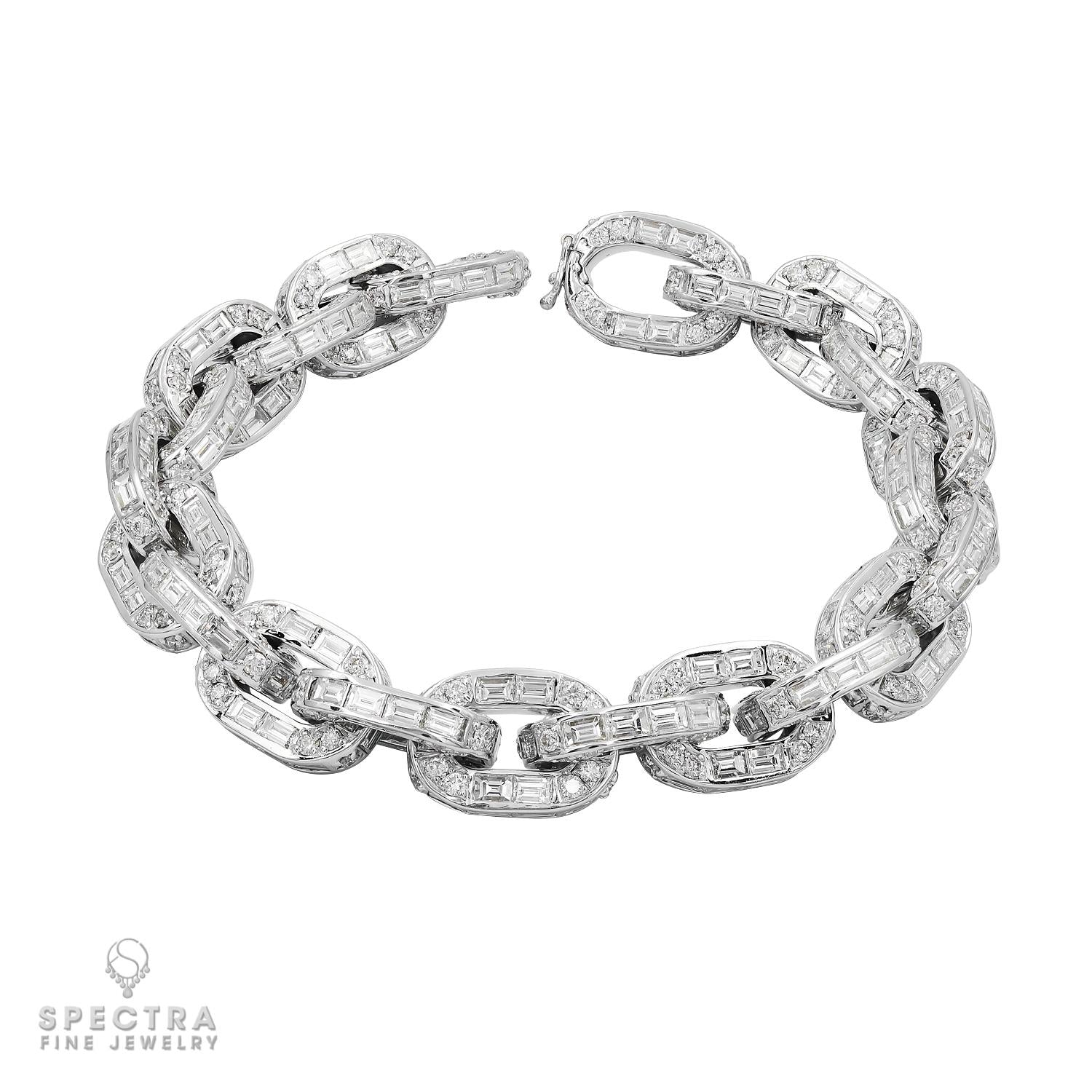 Spectra Fine Jewelry 34.14ct Diamond Link Bracelet in 18k White Gold