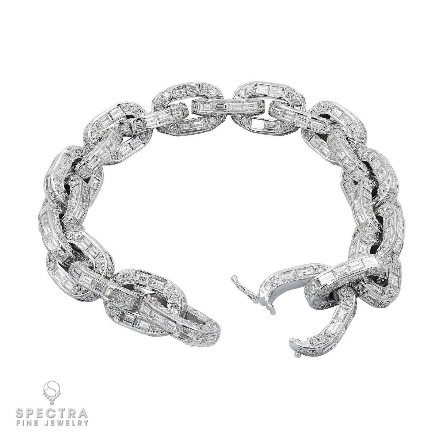 Spectra Fine Jewelry 34.14ct Diamond Link Bracelet in 18k White Gold