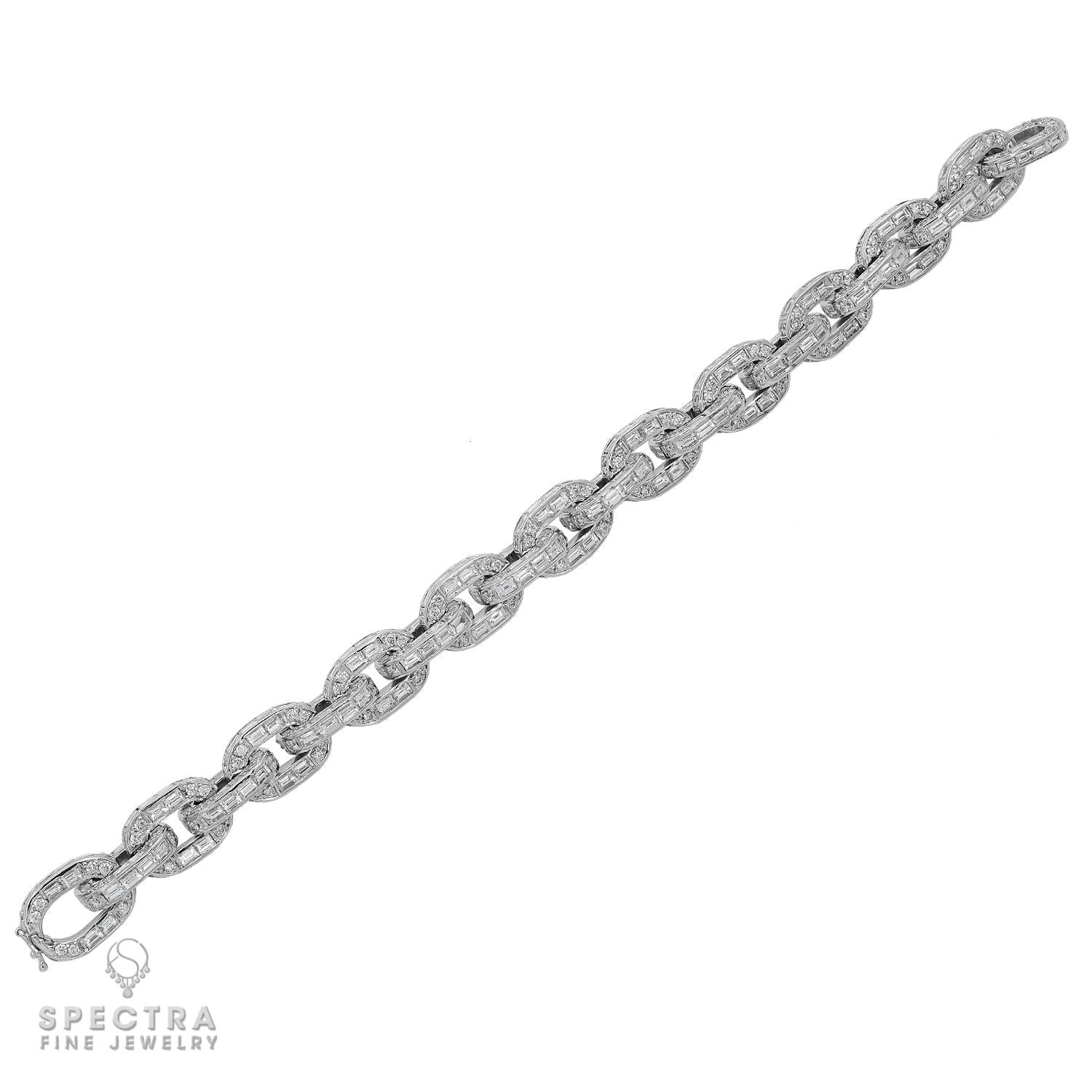 Spectra Fine Jewelry 34.14ct Diamond Link Bracelet in 18k White Gold