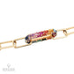 14K Yellow Gold Multi-Gemstone Paperclip Bracelet, 6.75 in