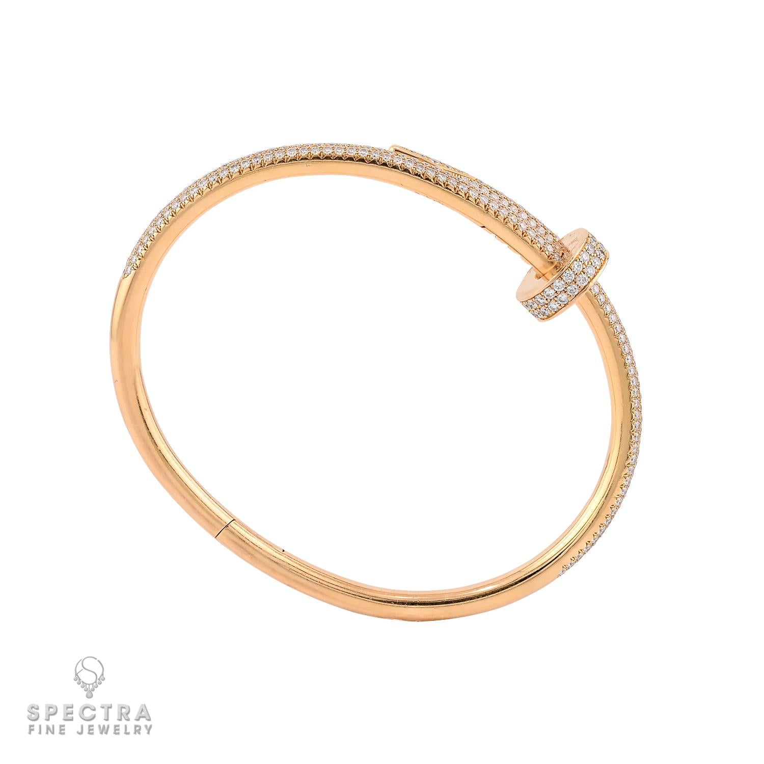 Cartier 'Juste Un Clou' 18k Rose Gold Diamond Bangle Bracelet