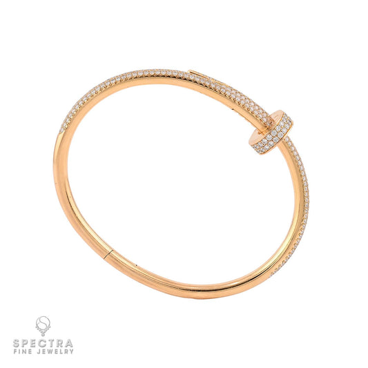 Cartier 'Juste Un Clou' 18k Rose Gold Diamond Bangle Bracelet