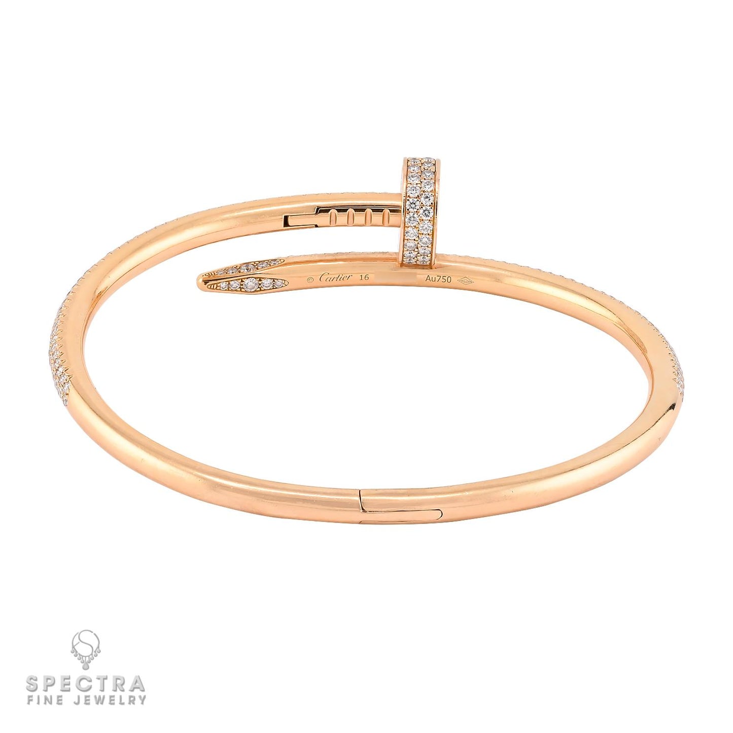 Cartier 'Juste Un Clou' 18k Rose Gold Diamond Bangle Bracelet