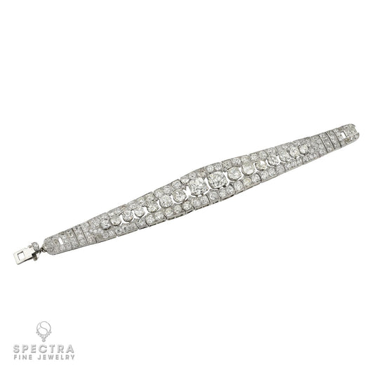 Cartier Art Deco 42ct Diamond Platinum Bracelet | Circa 1925 London