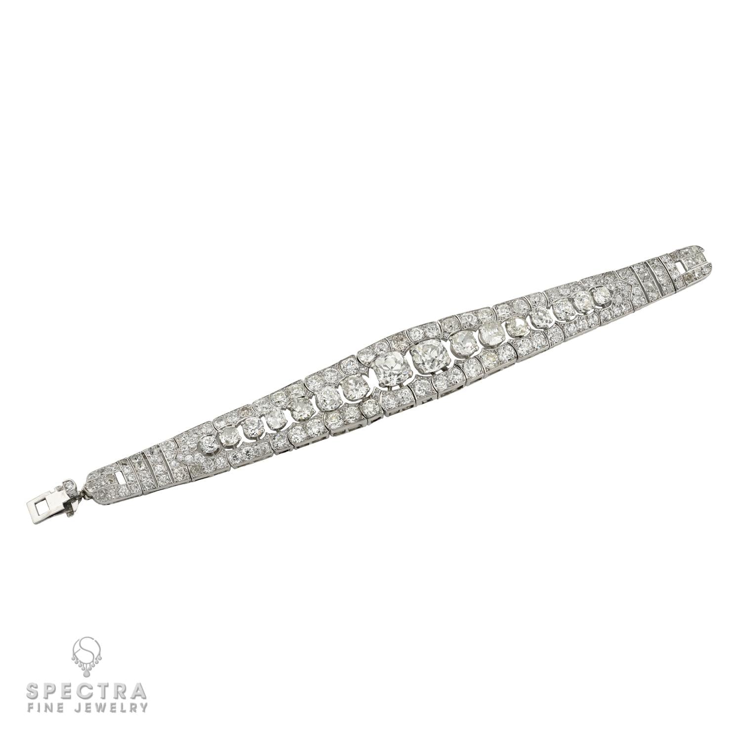 Cartier Art Deco 42ct Diamond Platinum Bracelet | Circa 1925 London