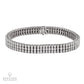 3-Row Diamond Bracelet in 18K White Gold, 16.0 Carats