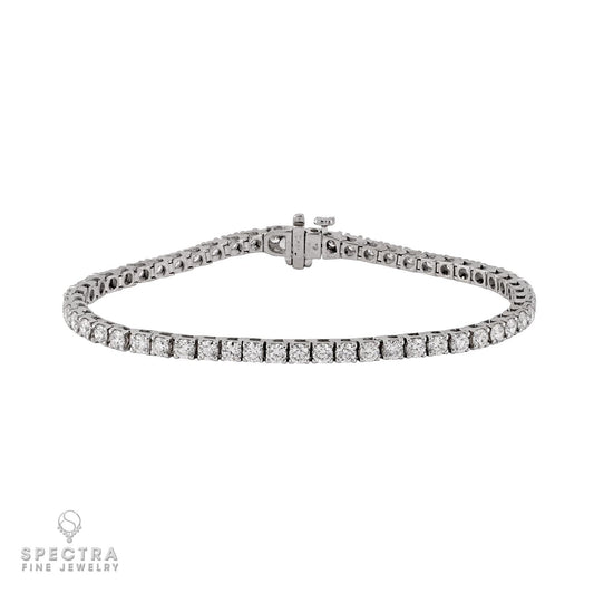 14K White Gold Diamond Tennis Bracelet 6.60 Carats