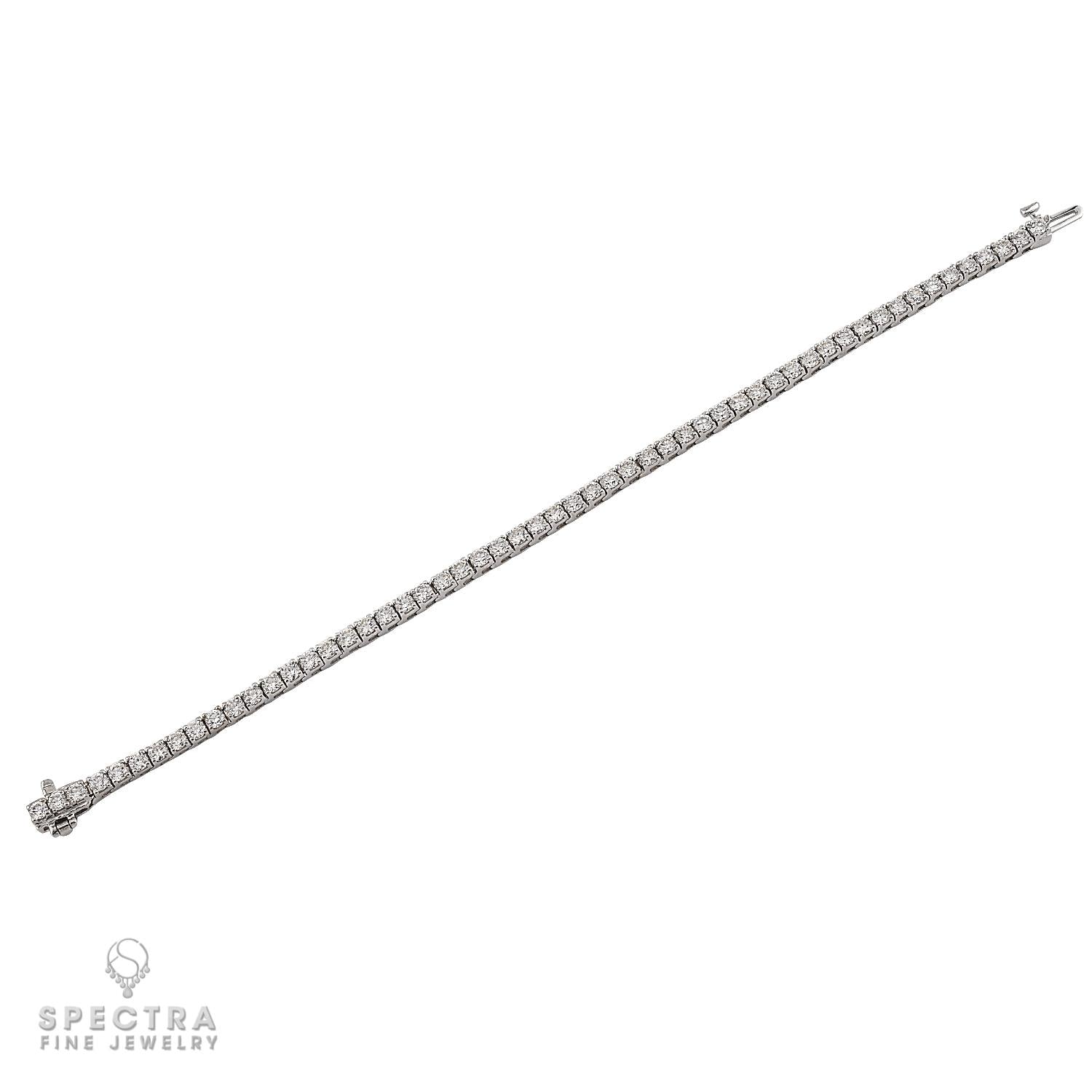 14K White Gold Diamond Tennis Bracelet 6.60 Carats