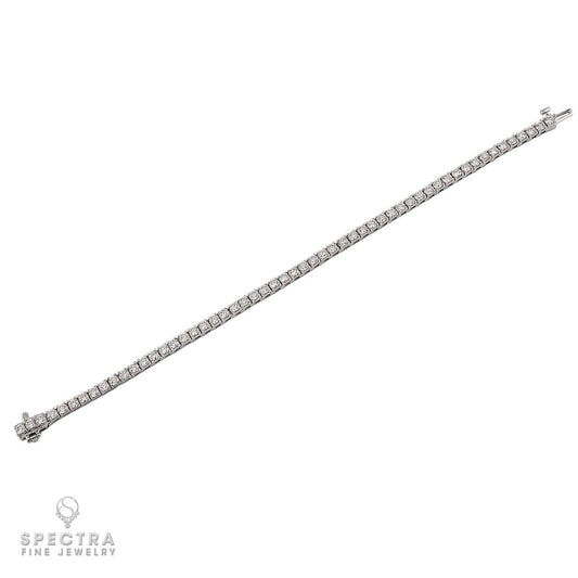 14K White Gold Diamond Tennis Bracelet 6.60 Carats