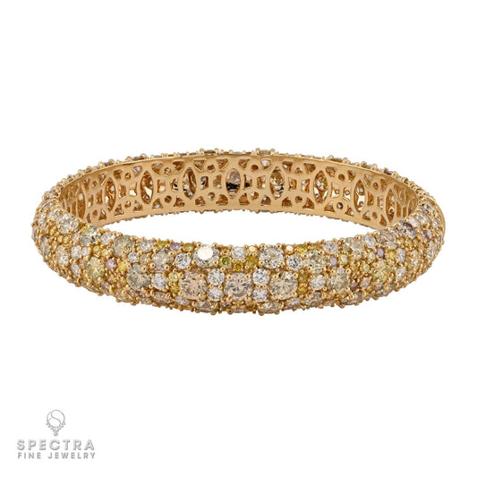 34.04ct Multicolor Diamond Bangle Bracelet | Spectra Fine Jewelry